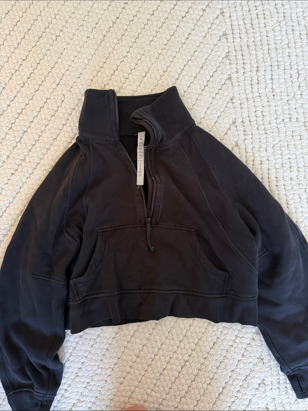 lululemon athletica Black Half-Zip Cowl Pullover